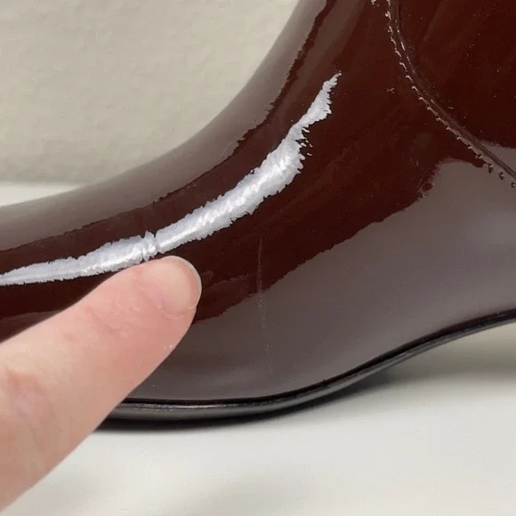 Loeffler Randall 35mm Indy Knee High Boot Chocolate Patent Leather Size 8 - Picture 8 of 16